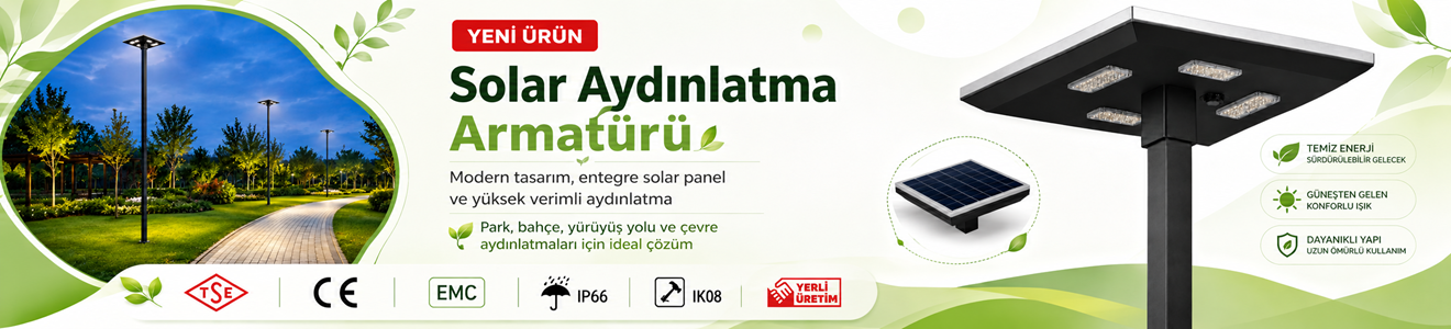YKN Green Power 70x70cm Kare Ufo 12V 250w-300w Solar Aydınlatma Armatürü Açılı Kollu All in One