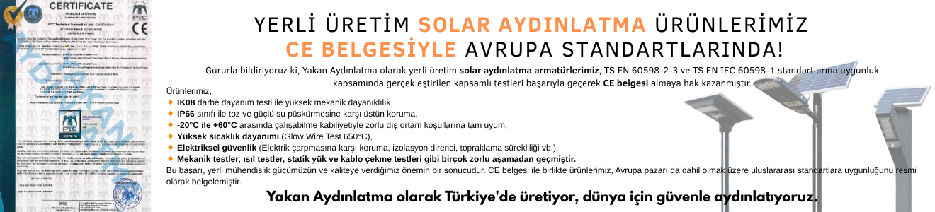 Sertifikalı Solar Aydınlatma Ürünleri- Yeni
