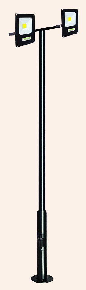 LED 2x50W 2 ÇATAL AYAK ARMATÜR KAD.DİREK FLANŞ ALT