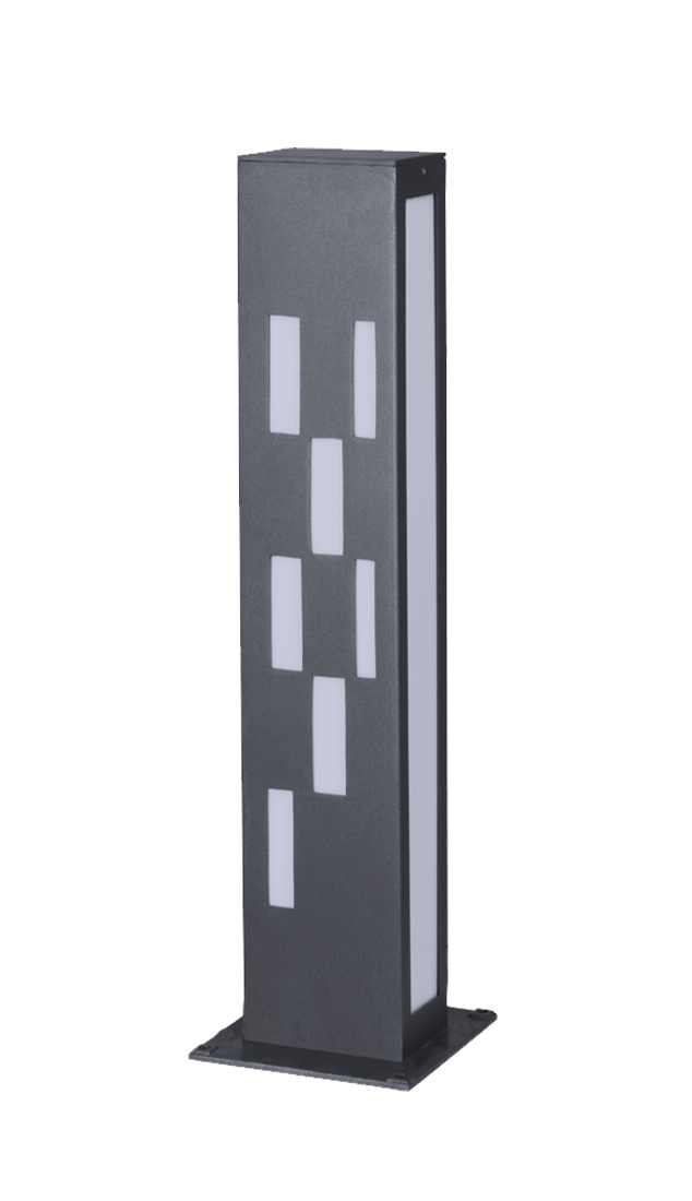 Modern Bollard Bahçe Yol Zemin Aydınlatma Kare Desenli Uzun