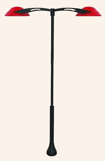 MODERN 2X60W LED2 YUVARLAK ARM.KADEMELİ FLANŞ ALT