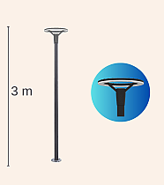 Ufo Model Ledli 3 Metre Bahçe, Sokak, Yol Aydınlatma Direği - Ufo Led Street Light Armature