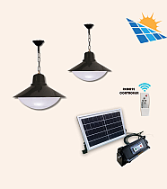 Şapkalı 2 Elips Opal Glop Askılı Panel Ayrı Modül 2x30w Solar Aydınlatma Güneş Enerjili Sokak Lambası