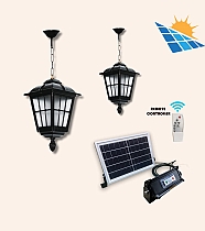 Askılı 2 Kare Çıtalı Fener Panel Ayrı Modül 2x30w Solar Aydınlatma Güneş Enerjili Sokak Lambası