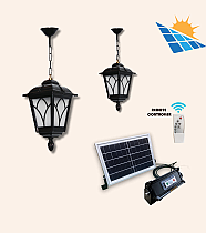 Askılı 2 Lale Çıtalı Fener Panel Ayrı Modül 2x30w Solar Aydınlatma Güneş Enerjili Sokak Lambası