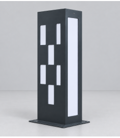 Modern Bollard Bahçe Yol Zemin Aydınlatma Kare Desenli Kısa