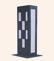 Modern Bollard Bahçe Yol Zemin Aydınlatma Kare Desenli Kısa