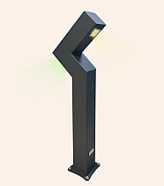 Modern Bollards Özel Tasarım Ledli İki Yönlü İki Kollu Z Çimen Direk