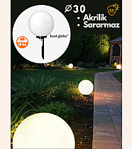 30luk Akrilik Glop Opal  Kazıklı Set (Kazık, Ø60lık Borulu, Grif, Duy Kılıfı, Duy)