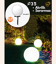 35lik Akrilik Glop Opal  Kazıklı Set (Kazık, Ø60lık Borulu, Grif, Duy Kılıfı, Duy)