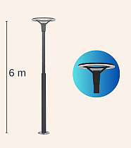 Ufo Model Ledli 6 Metre Bahçe, Sokak, Yol Aydınlatma Direği - UFO LED Street Light Armature