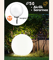 50lik Akrilik Glop Opal  Kazıklı Set (Kazık, Ø60lık Borulu, Grif, Duy Kılıfı, Duy)