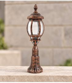 Bakır Patinalı Sekizgen Fener Uzun Yuvarlak Sehpalı Set Üstü Armatür