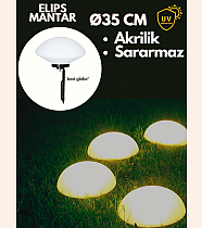 35lik Elips Akrilik Glop Opal Kazıklı Set (Kazık,Ø60lık Borulu,Grif,Duy Kılıfı,Duy)
