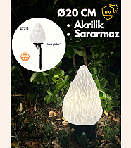 20lik Alev Akrilik Glop Opal Kazıklı Set (Kazık,Ø60lık Borulu,Grif,Duy Kılıfı,Duy)