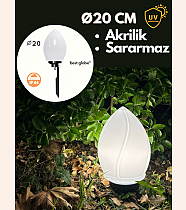 20lik Meşale Akrilik Glop Opal Kazıklı Set (Kazık,Ø60lık Borulu,Grif,Duy Kılıfı,Duy)