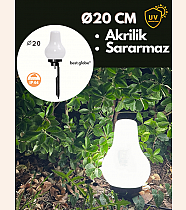 20lik Şişe Akrilik Glop Opal Kazıklı Set (Kazık,Ø60lık Borulu,Grif,Duy Kılıfı,Duy)