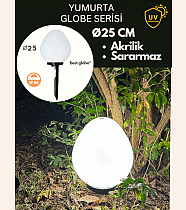 25lik Yumurta Akrilik Glop Opal Kazıklı Set (Kazık,Ø60lık Borulu,Grif,Duy Kılıfı,Duy)