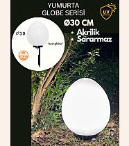 30luk Yumurta Akrilik Glop Opal Kazıklı Set (Kazık,Ø60lık Borulu,Grif,Duy Kılıfı,Duy)
