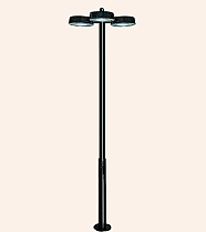 Modern 3 Kollu Yuvarlak Armatürlü Flanşlı Aydınlatma Direği 3x35W LED