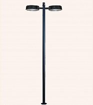 Modern 2 Kollu Yuvarlak Armatürlü Flanşlı Aydınlatma Direği 2x35W LED