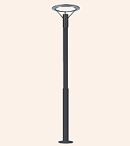 UFO Model LEDli 4 Metre Bahçe, Sokak, Yol Aydınlatma Direği - UFO LED Street Light Armature