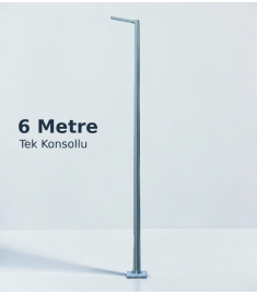 POLİGON DİREK TEK KONSOL GALVANİZLİ 6M (ESKİ TEDAŞ)
