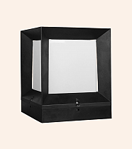 Modern Bollard Kare Çerçeveli Duvar Üstü Armatür 22x22cm Plastik